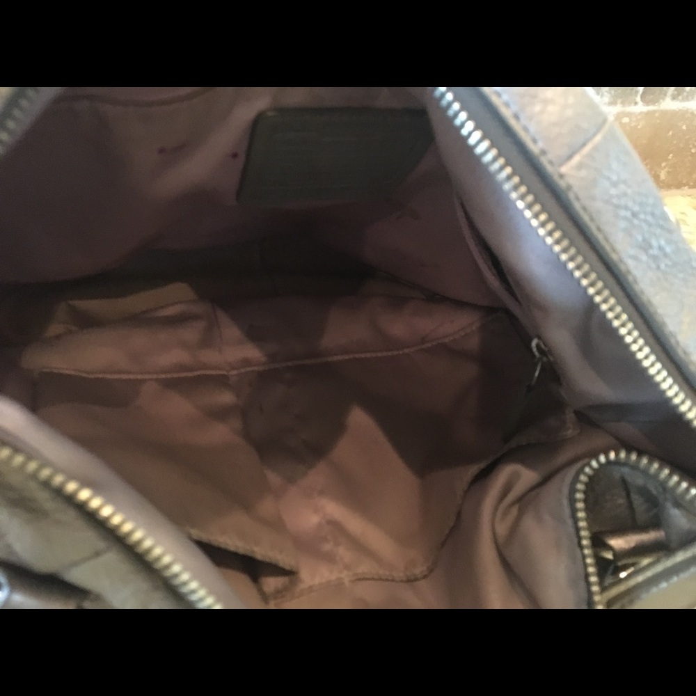 Coach Metallic Silver Leather Patterned Purse - image 4